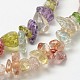 クラックガラスビーズ連売り  チップ  カラフル  3~5x7~13x2~4mm  穴：0.4mm  31~32インチ&nbsp;X-G-F328-18-3