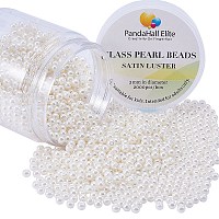環境に優しい染めガラスパールラウンドビーズ  ベージュ  3mm  穴：0.7~1.1mm  約2000個/箱&nbsp;HY-PH0001-3mm-RB011