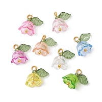透明アクリルビーズペンダント  真鍮ボールヘッドピン付き  チューリップの花  ミックスカラー  12x13x10mm  穴：2mm&nbsp;PALLOY-JF02432