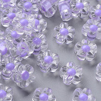 透明なアクリルビーズ  二層ビーズ  花  ライラック  12x12.5x6mm  穴：2.5mm  約893個/500g&nbsp;TACR-S152-06A-SS2114