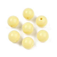 不透明なアクリルビーズ  ラウンド  シャンパンイエロー  16x15mm  穴：2.8mm  約220個/500g