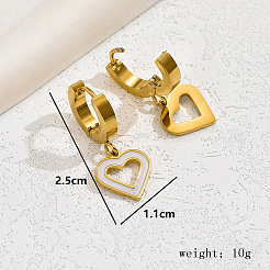 201 Stainless Steel Heart Hoop Earrings&nbsp;QS1082-1