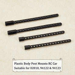 4pcs hsp 1/10アクセサリープラスチックカーシェルカラム94122＆94123＆94102＆94103用  ブラック  69~83x6x5.5mm  穴：1.5mm  4個/セット&nbsp;TOOL-WH0130-73