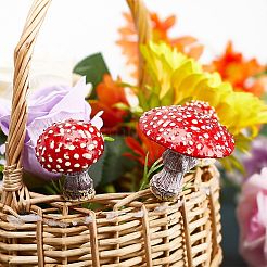 Resin Miniature Luminous Mushroom Ornaments&nbsp;AJEW-WH0326-72