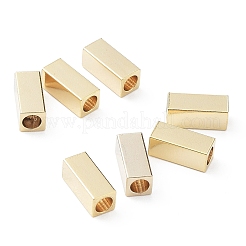 304ステンレススチールビーズ  直方体の  24KGP本金メッキ  7x3x3mm  穴：2mm&nbsp;STAS-P327-05A-G