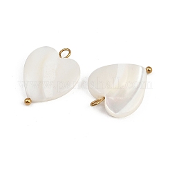 Natural Shell Heart Pendants&nbsp;STAS-D378-34G