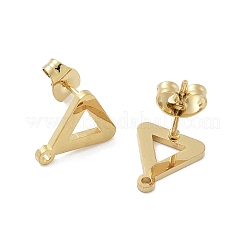 Triangle Ion Plating(IP) 304 Stainless Steel Stud Earring Findings&nbsp;STAS-I206-110G