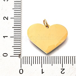 プライド 304 ステンレススチール エナメルペンダント  虹色  丸カン付き  ハート  15x20x1.5mm  穴：3.5mm&nbsp;STAS-B079-01G-17
