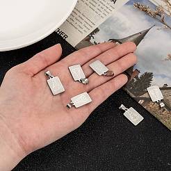 変色しない304ステンレススチールペンダント  ノッサセニョーラアパレシーダの長方形  ステンレス鋼色  20.5x12x2mm  穴：6x4mm&nbsp;LS-STAS-M245-22P