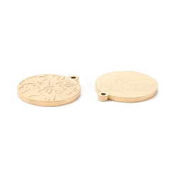 PVD Vacuum Plating 304 Stainless Steel Pendant Cabochon Settings for Enamel&nbsp;STAS-P295-16G