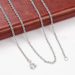 316サージカルステンレススチールアズキチェーンネックレス  真鍮スプリングリングの留め金と  ステンレス鋼色  20インチ（50.8cm）&nbsp;X-NJEW-JN01047-03
