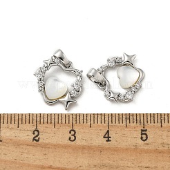 Brass Micro Pave Cubic Zirconia Pendents&nbsp;KK-R210-09P