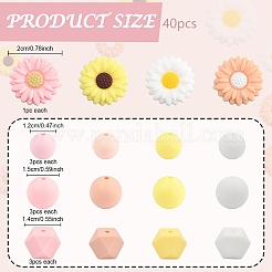 40Pcs Silicone Beads&nbsp;SIL-YW0001-66