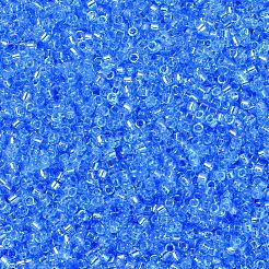 MIYUKIデリカビーズ  シリンダー  日本製シードビーズ  11/0  （db1249)透明オーシャンブルーab  1.3x1.6mm  穴：0.8mm  約2000PCS /ボトル  10 G /ボトル&nbsp;SEED-JP0008-DB1249