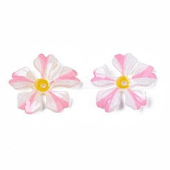 プラスチックビーズ  花  ショッキングピンク  19~19.5x20~21x3mm  穴：1.2mm&nbsp;KY-N015-50B