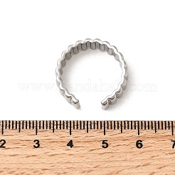 304ステンレススチールオープンカフリング  ステンレス鋼色  6mm&nbsp;RJEW-H261-04P