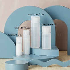 12ml peプラスチック製の空の詰め替え可能なフリップキャップボトル  PPプラスチック蓋付き  旅行液体化粧品保管用ボトルを絞る  透明  6.2cm  容量：12ml（0.4液量オンス）&nbsp;LS-MRMJ-WH0037-13A