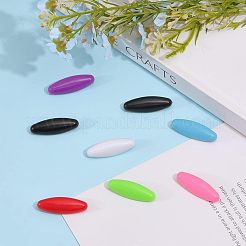 プラスチック製楕円形ラペルピン60個  女性のヘアドレッシングアクセサリーのためのスカーフヒジャーブブローチピン  ミックスカラー  38x12x9mm&nbsp;JEWB-CA0001-21