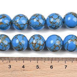 Synthetic Gold Line Turquoise Graduated Beads Strands&nbsp;GG-CBA2AE1-A03-B