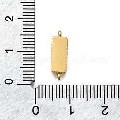 304ステンレススチールエナメル長方形コネクタチャーム  イオンプレーティング（ip）  14KGP本金メッキ  ミックスカラー  15x5x2mm  穴：1mm&nbsp;STAS-H233-08G