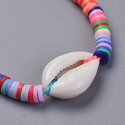 Handmade Polymer Clay Heishi Beads Kids Braided Bracelets&nbsp;BJEW-JB04317
