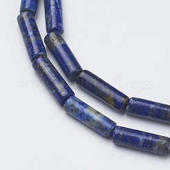 天然石ラピスラズリビーズ連売り  チューブ  13~14x3.5~5mm  穴：1mm  約29個/連  15.1~15.7インチ（385~400mm）&nbsp;G-G968-F04