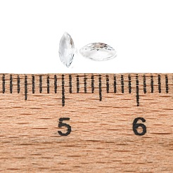 ファセットカットの天然アクアマリンカボション  後ろ向き  馬の目  5x2.5x1.5mm&nbsp;G-I295-05C-21A