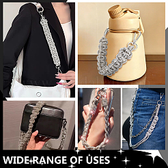 1Pc Rhinestone Braided Cord Bag Handles&nbsp;DIY-PH0036-47A