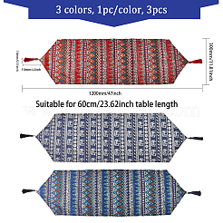 3Pcs 3 Colors Ethnic Style Cotton Hemp Table Runners&nbsp;DIY-CA0005-88