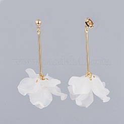 Petal Transparent Acrylic Dangle Stud Earrings&nbsp;EJEW-JE03311-03
