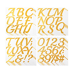 PVC紙絵ステッカー  文字と数字  ゴールド  240x260x0.2mm&nbsp;DIY-WH0750-123