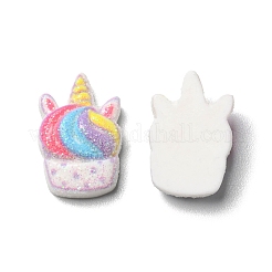 Glitter Opaque Resin Cabochons&nbsp;RESI-E040-01C