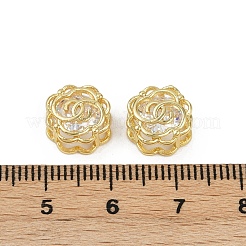 Brass Micro Pave Cubic Zirconia Beads&nbsp;KK-C093-08G-01