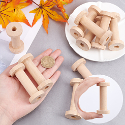ワイヤー用木製空スプール10個  スレッドボビン  小麦  7~7.05x3cm&nbsp;WOOD-PH0002-13