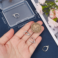 4Pairs Brass Micro Pave Clear Cubic Zirconia Leverback Earring Findings&nbsp;KK-BBC0021-97P