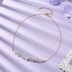 Natural New Jade Chip Bib Necklaces&nbsp;NJEW-JN04950-01