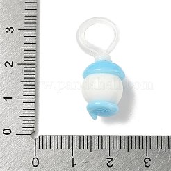 クリスマス手作りランプワークペンダント  雪だるま  29x14x12mm  穴：8x8mm&nbsp;LAMP-L081-01C
