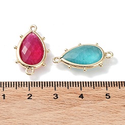Dyed Natural Jade & Natural African Turquoise(Jasper) Connector Charms&nbsp;G-G012-05G-C