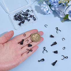 40個 5スタイル 304ステンレススチール スナップオンベイル  ブラック  7~16.5mm  8個/スタイル&nbsp;STAS-ME0002-27