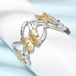 Hammered 304 Stainless Steel Cuff Bangles for Women&nbsp;BJEW-Z177-01GP-04