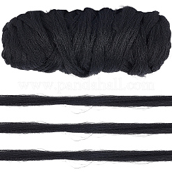 アフリカの繊維製ウィッグ編みライン  編み込みヘアアクセサリー  ブラック  0.01mm&nbsp;AJEW-CY0002-70A