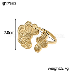 ステンレス鋼のカフリング  イオンプレーティング（ip）  花  14KGP本金メッキ  20mm  内径：17mm&nbsp;STAS-OY011-47G