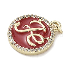Brass Micro Pave Cubic Zirconia Pendants&nbsp;KK-K368-14G