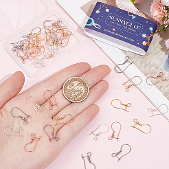 48Pcs 4 Colors 316L Surgical Stainless Steel Hoop Earring Findings&nbsp;STAS-SC0008-51