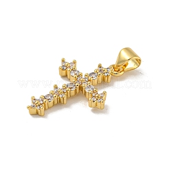 Brass Micro Pave Cubic Zirconia Pendants&nbsp;KK-N254-127G