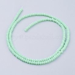 ジェイド風ガラスビーズ連売り  多面カット  ロンデル  アクアマリン  2.9~3.3x2~2.5mm  穴：0.5mm  約158~162個/連  13.1~13.8