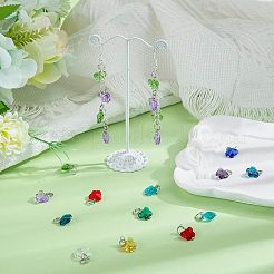 96Pcs 12 Colors Faceted Transparent Glass Charms&nbsp;GLAA-FH0001-50