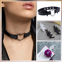 40Pcs 4 Styles Leather Bat's Left Wing Ornament Accessories&nbsp;DIY-GO0002-44