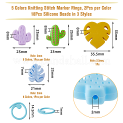 Cactus & Monstera Leaf Food Grade Eco-Friendly Silicone Beads&nbsp;DIY-DC0002-22