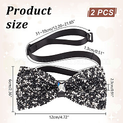 Adjustable Resin Rhinestone Polyester Bow Ties for Men&nbsp;AJEW-WH0472-01B